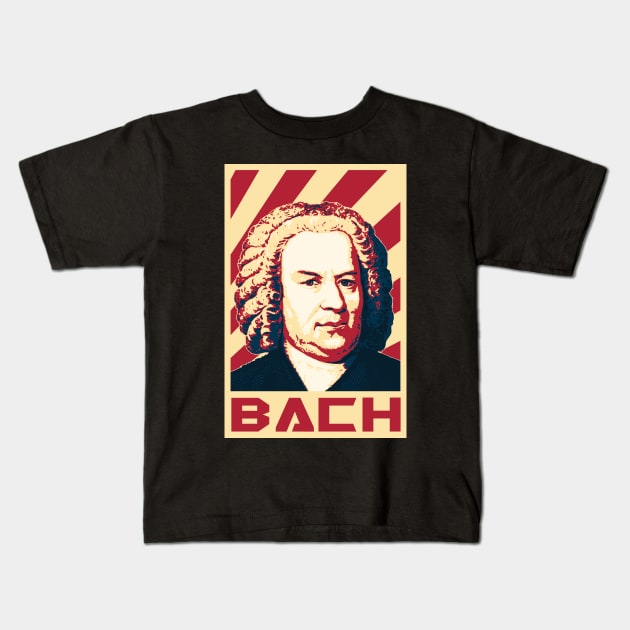 Johann Sebastian Bach Retro Propaganda Kids T-Shirt by Nerd_art